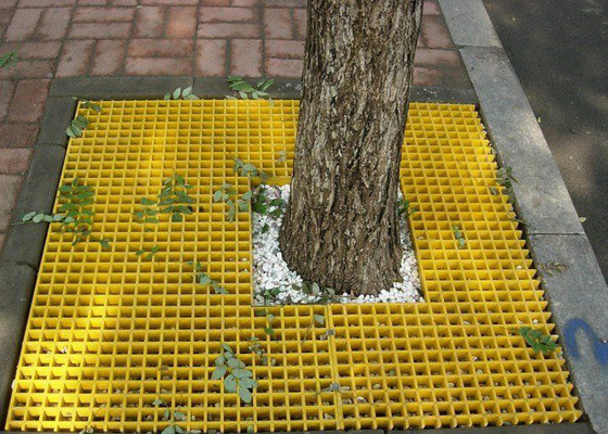 Chine Plancher en plastique moulé de fibre de verre râpant pour l'approbation de GV de couleur de jaune d'arbre fournisseur