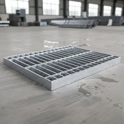 Hot Dip Galvanized Steel Grating Drain Cover with Customizable Size and Anti-Slip Serrated Surface