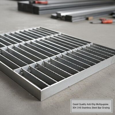 Grille caillebotis antidérapante polyvalente en acier inoxydable 304 316 pour la sécurité industrielle